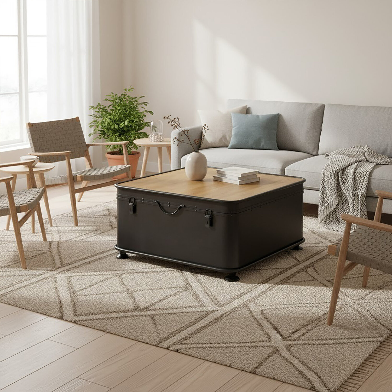 New Foundry Coffee Table With Hinged Top - Black