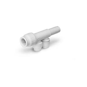 John Guest Speedfit 22mm x 15mm 2 Port Manifold With Stem - PEM582215AW - Compact Plumbing Solution
