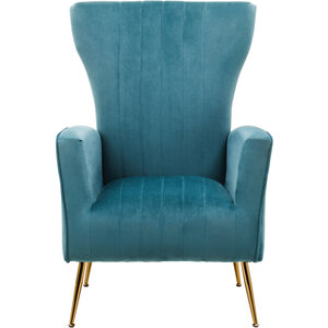 Zamora Green Velvet Accent Chair With Gold Finish Legs