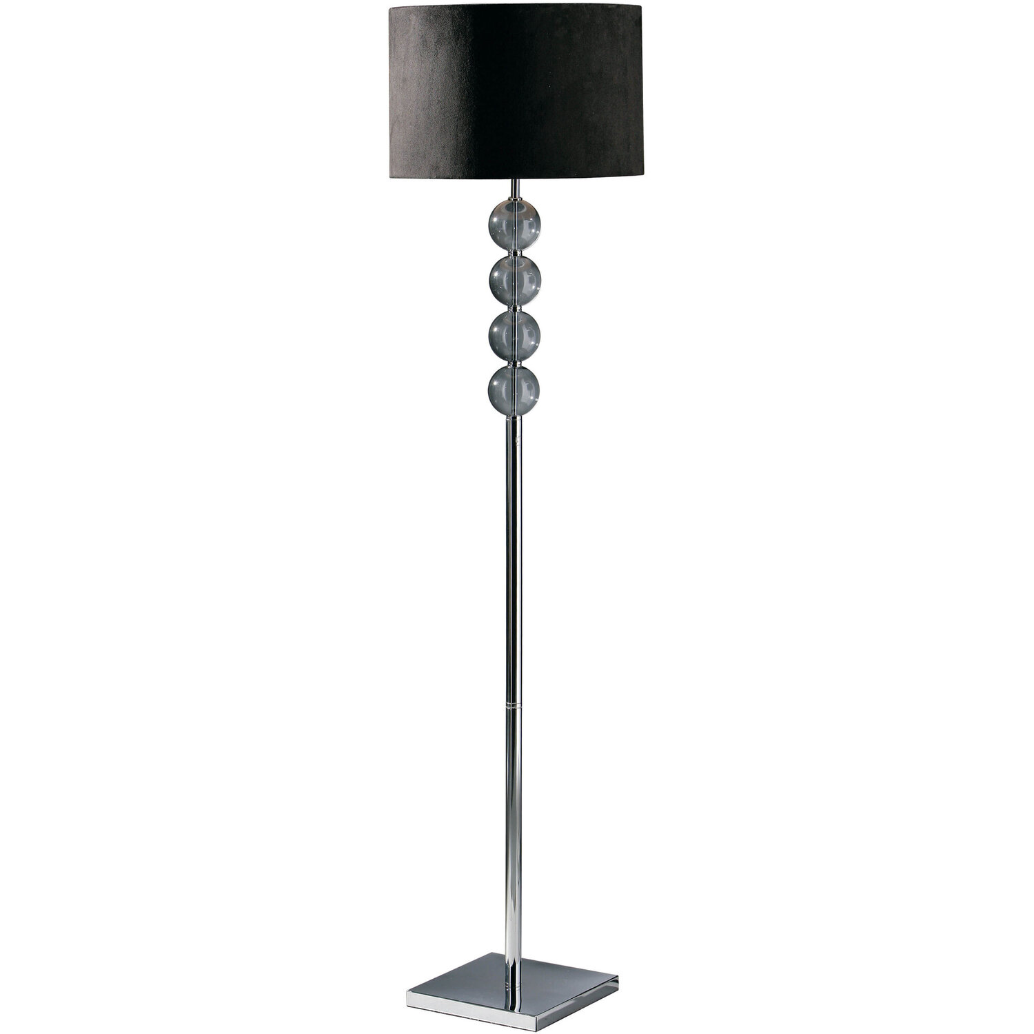 Mistro Black Suede Effect Shade Floor Lamp - Black