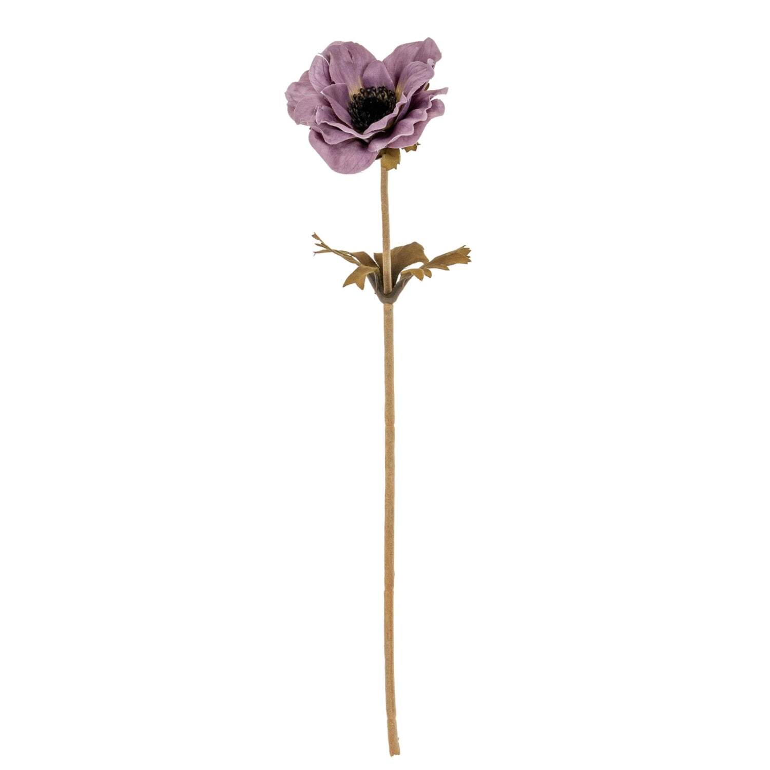 set of 3 purple artificial anemone stems - Purple