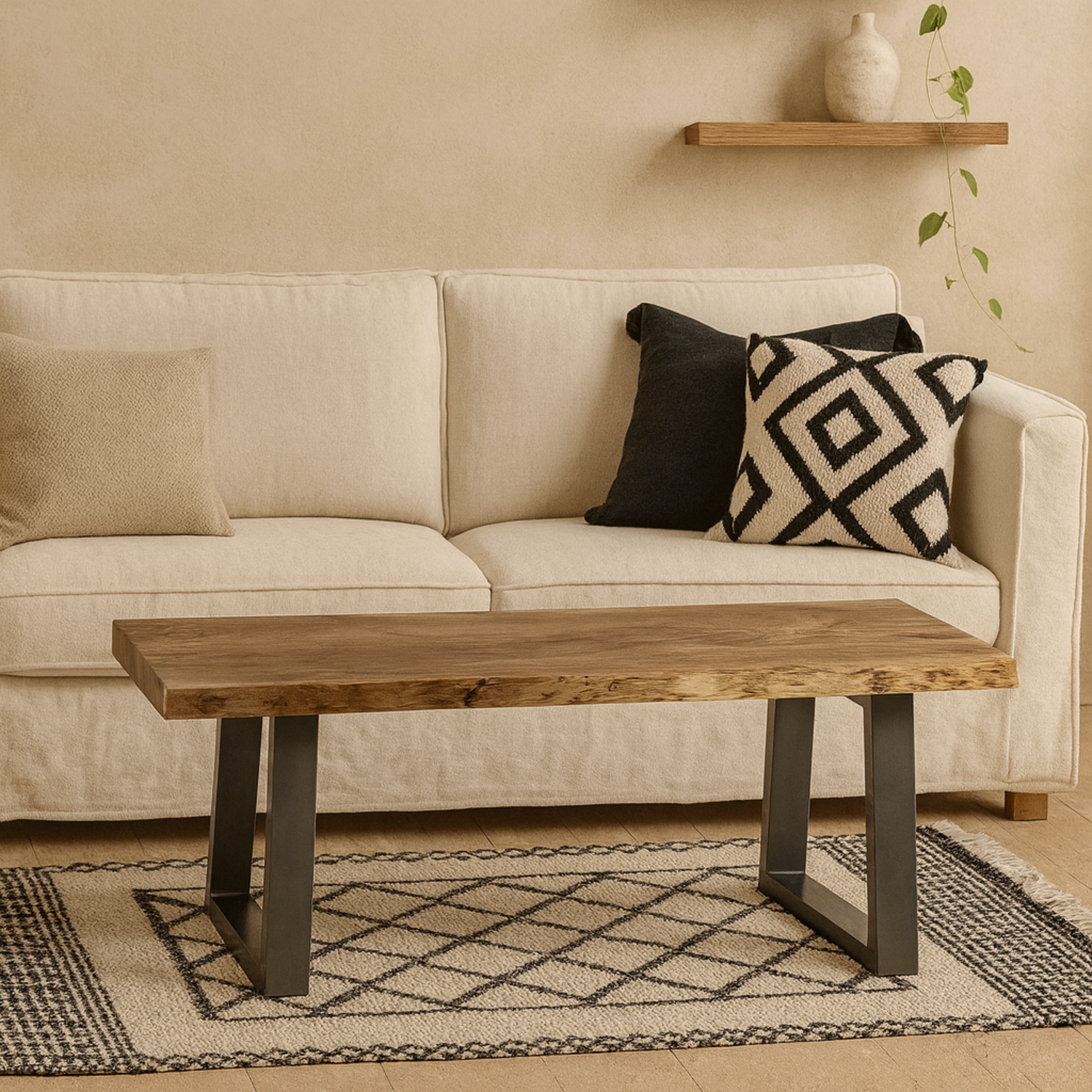 Wellington Live Edge Acacia Coffee Table - Brown