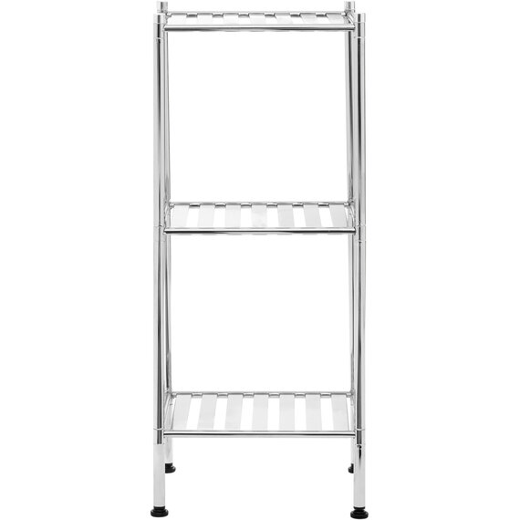 Micah 3 Tier Chrome Shelf Unit with Rubber Feet