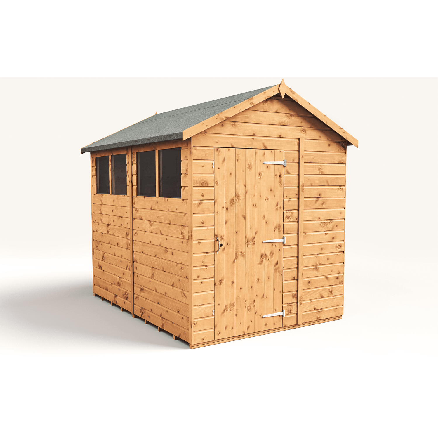 Empire 6x8 Modular Apex Garden Shed with a Single Door & Windows - Brown