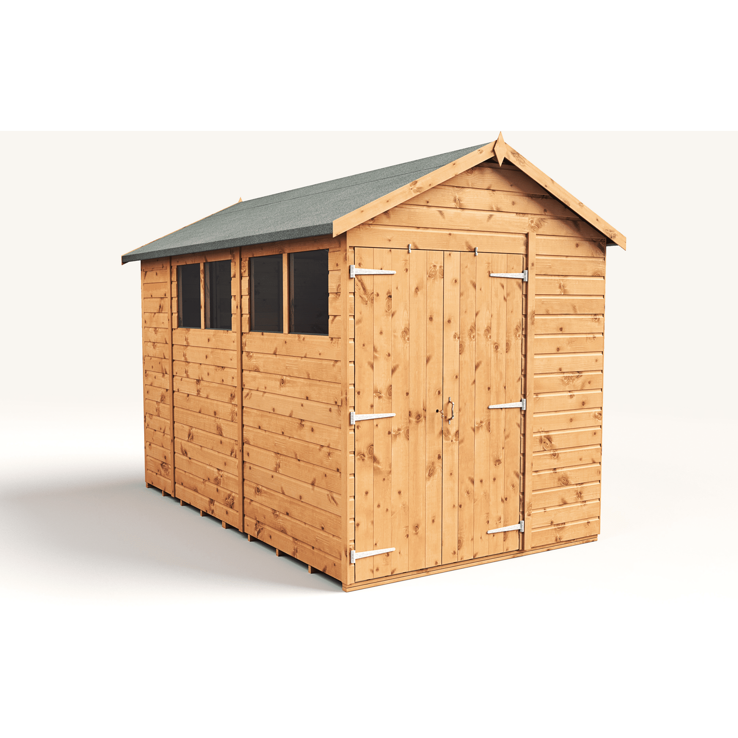 Empire Sheds Empire 6X10 Modular Apex Garden Shed With A Double Door & Windows - Brown