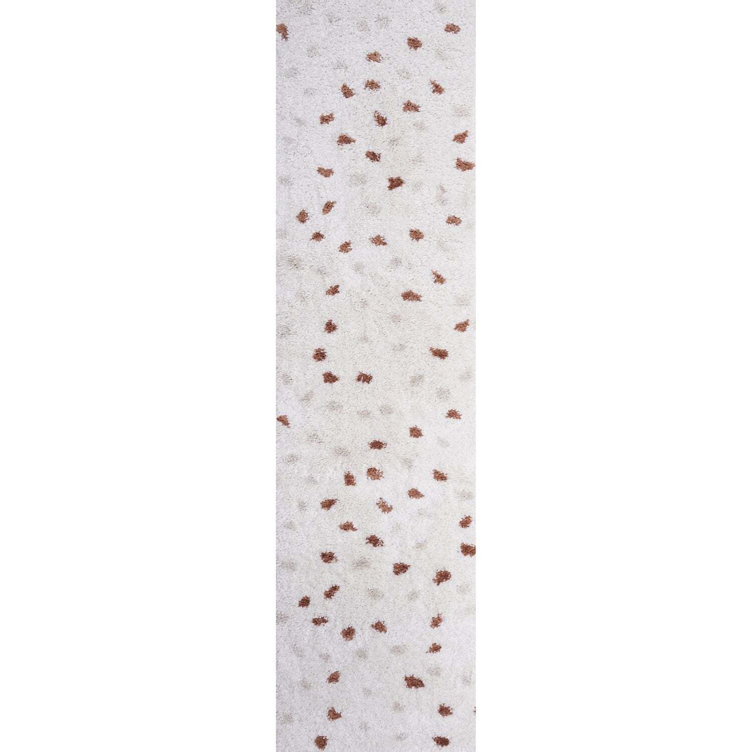 B&Q - Moodi Shaggy Light Beige/terra Biscotti Rug Runner Dots Thick High Pile For Living RoomsBedroomsHallwaysKitchens - Image 3