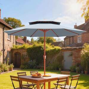 Outsunny 2.7 m Garden Parasol with Double Top