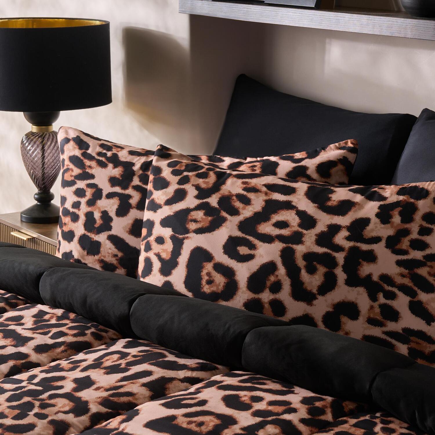 Ohs Leopard Print Coverless 10.5 Tog Duvet Set - Natural / 1.65Kg