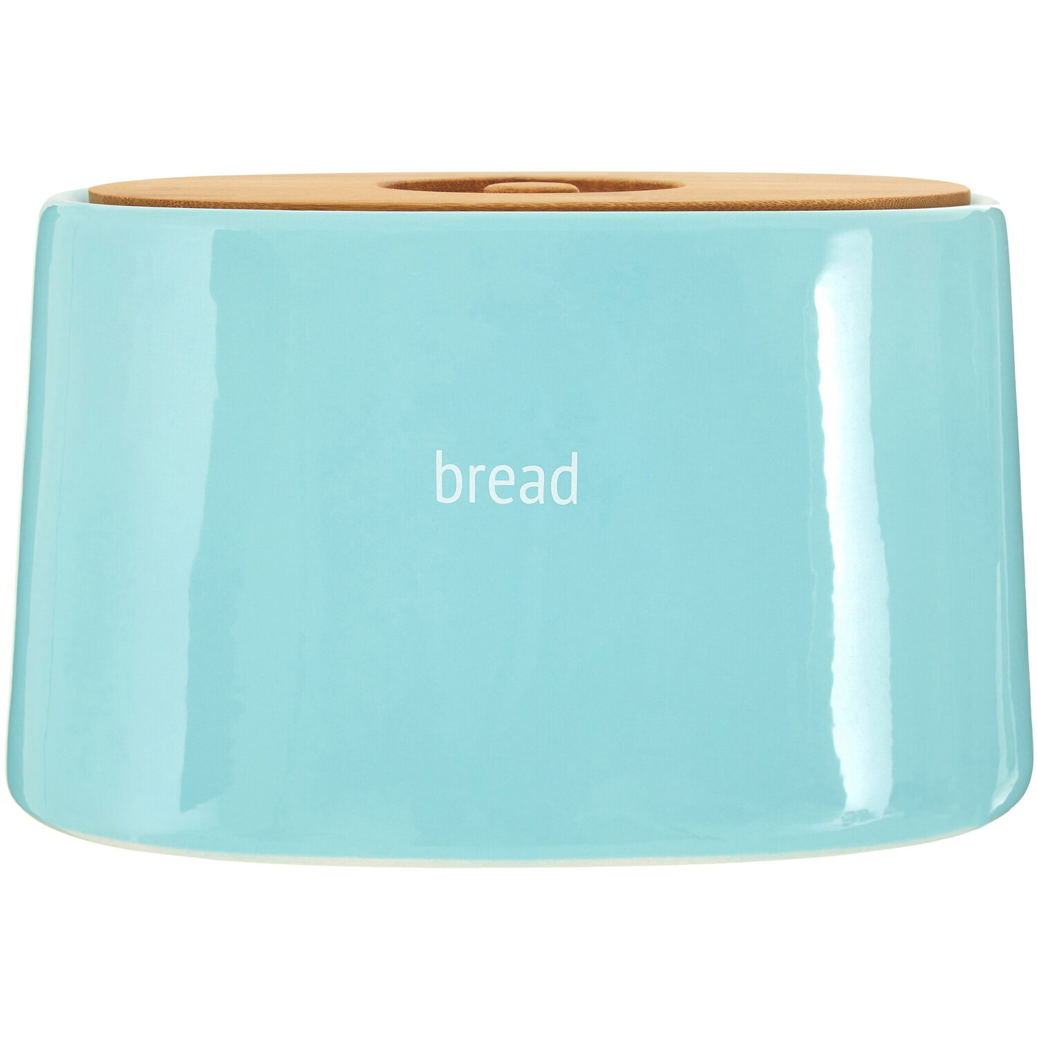 Fletcher Blue Ceramic Bread Bin - Natural, Blue