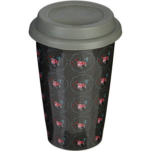 Taza Ditsy Floral Ceramic Reusable Mug with Silicone Lid