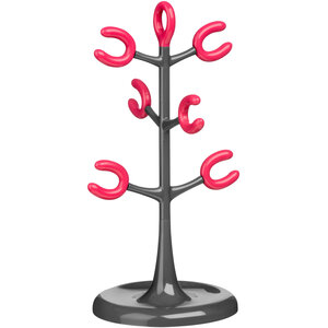 Grey and Hot Pink 6 Cup Mug Tree