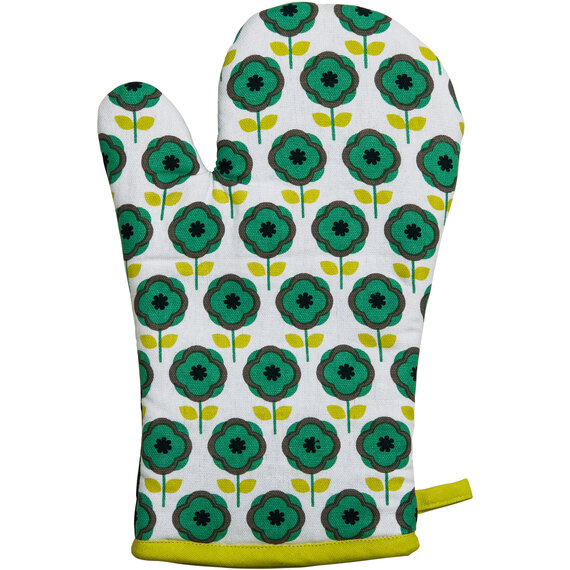 Ella Green Floral Single Oven Glove