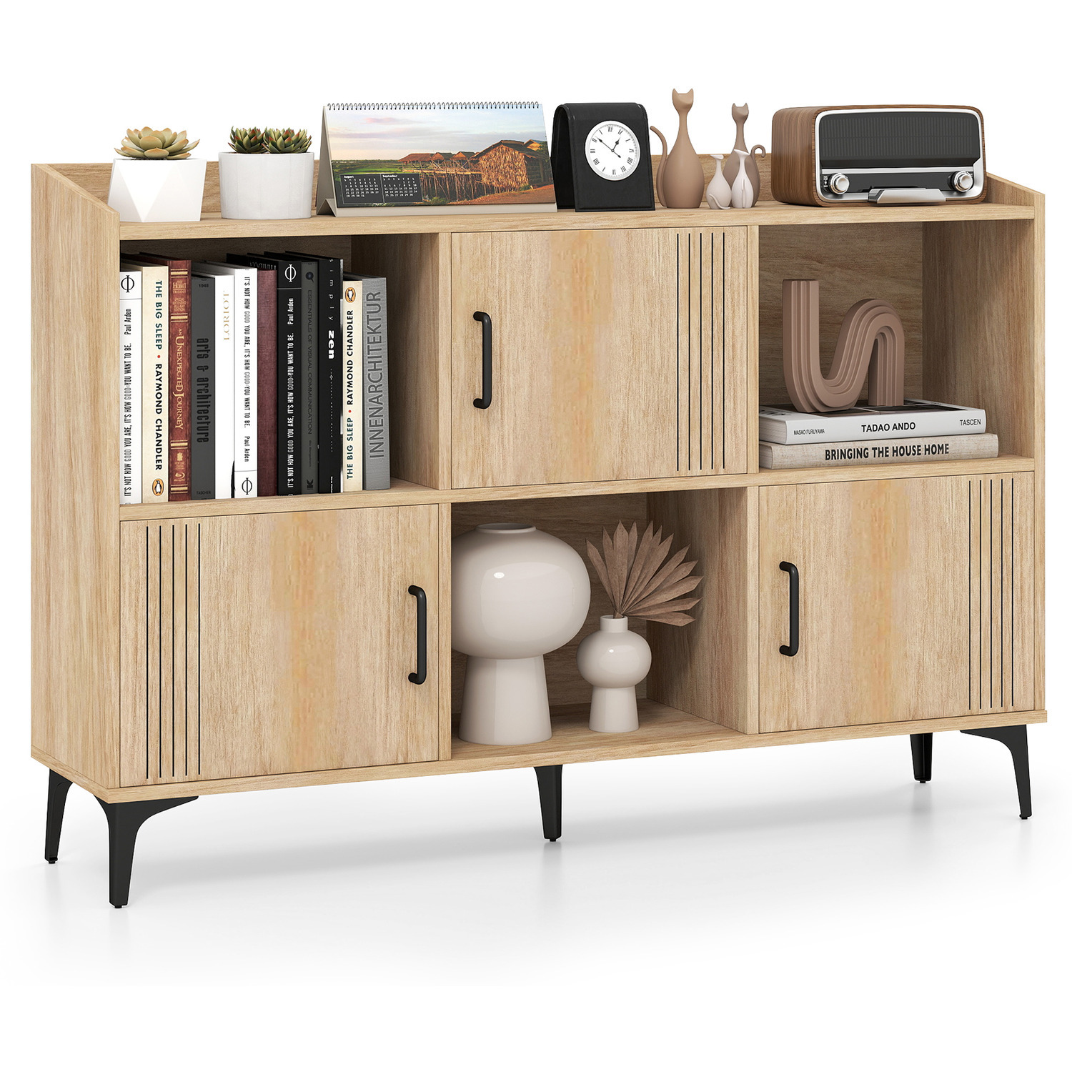 Sideboard Storage Cabinet Buffet Table - Brown