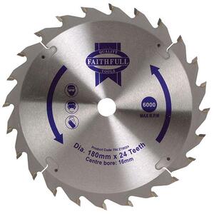 Faithfull Tct Circular Saw Blade 180 X 16mm X 24T Pos