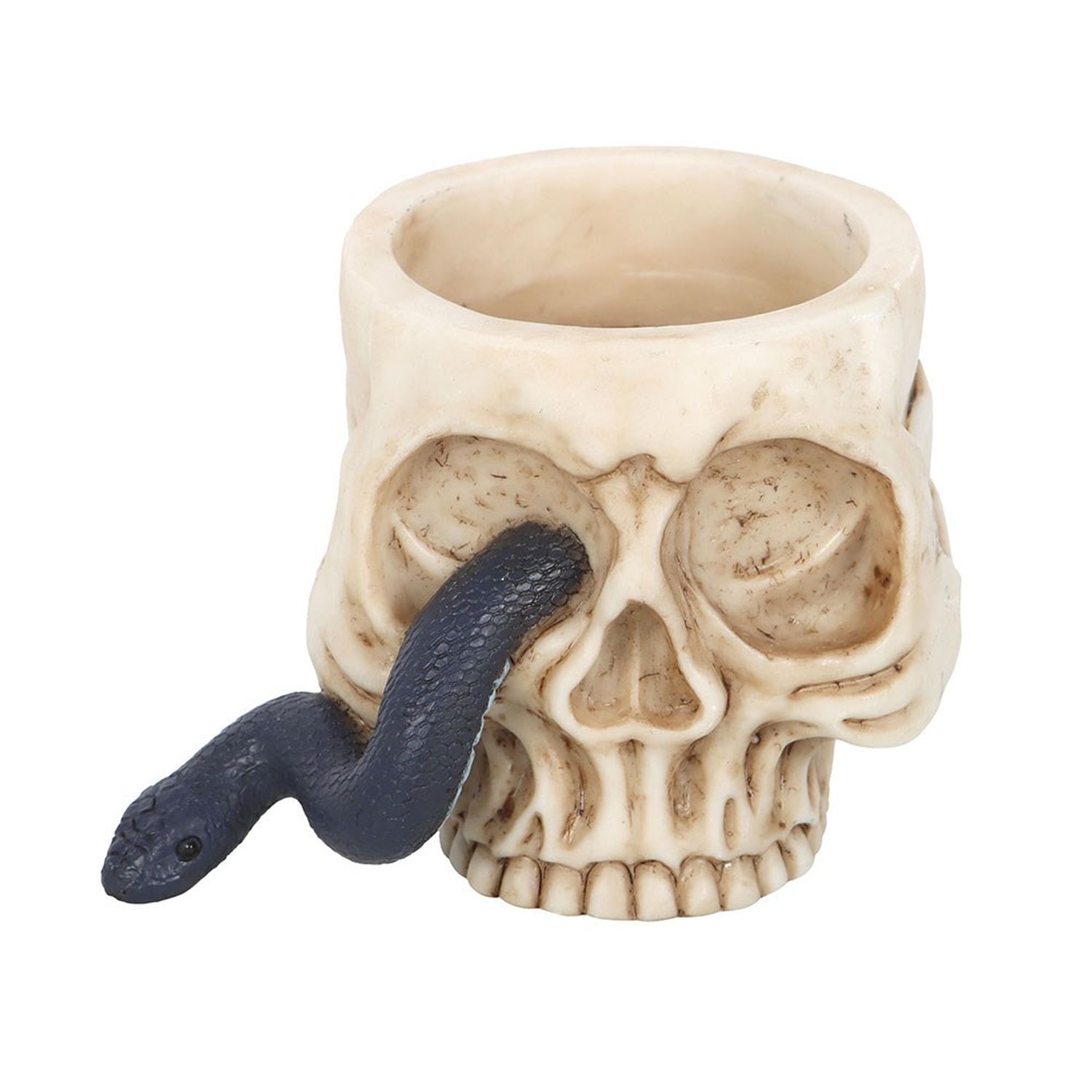 Something Different Skull & Snake Tealight Holder - White