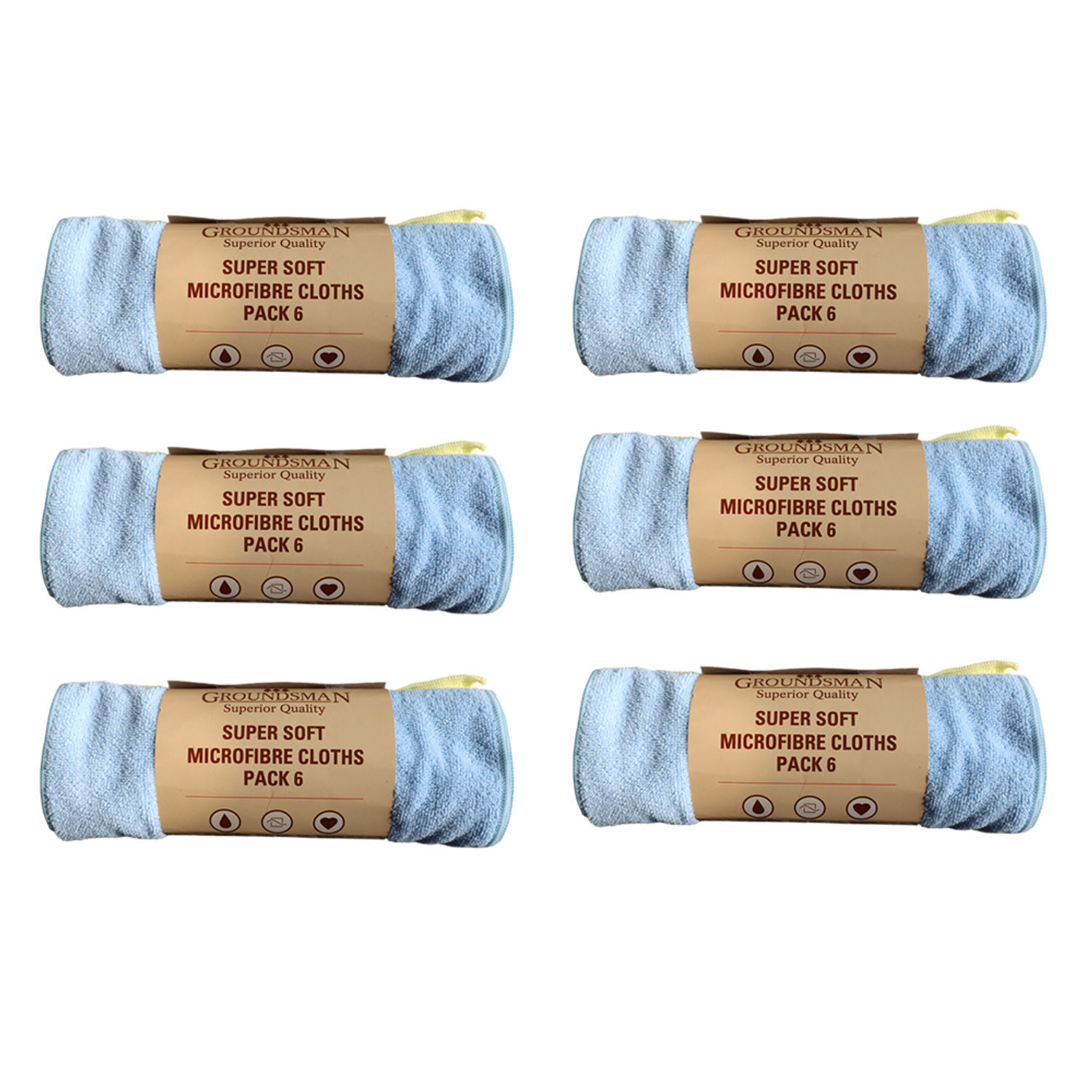 Groundsman Unisex Multicolor Microfibre Cleaning Cloths (Pack Of 6) - Image 2