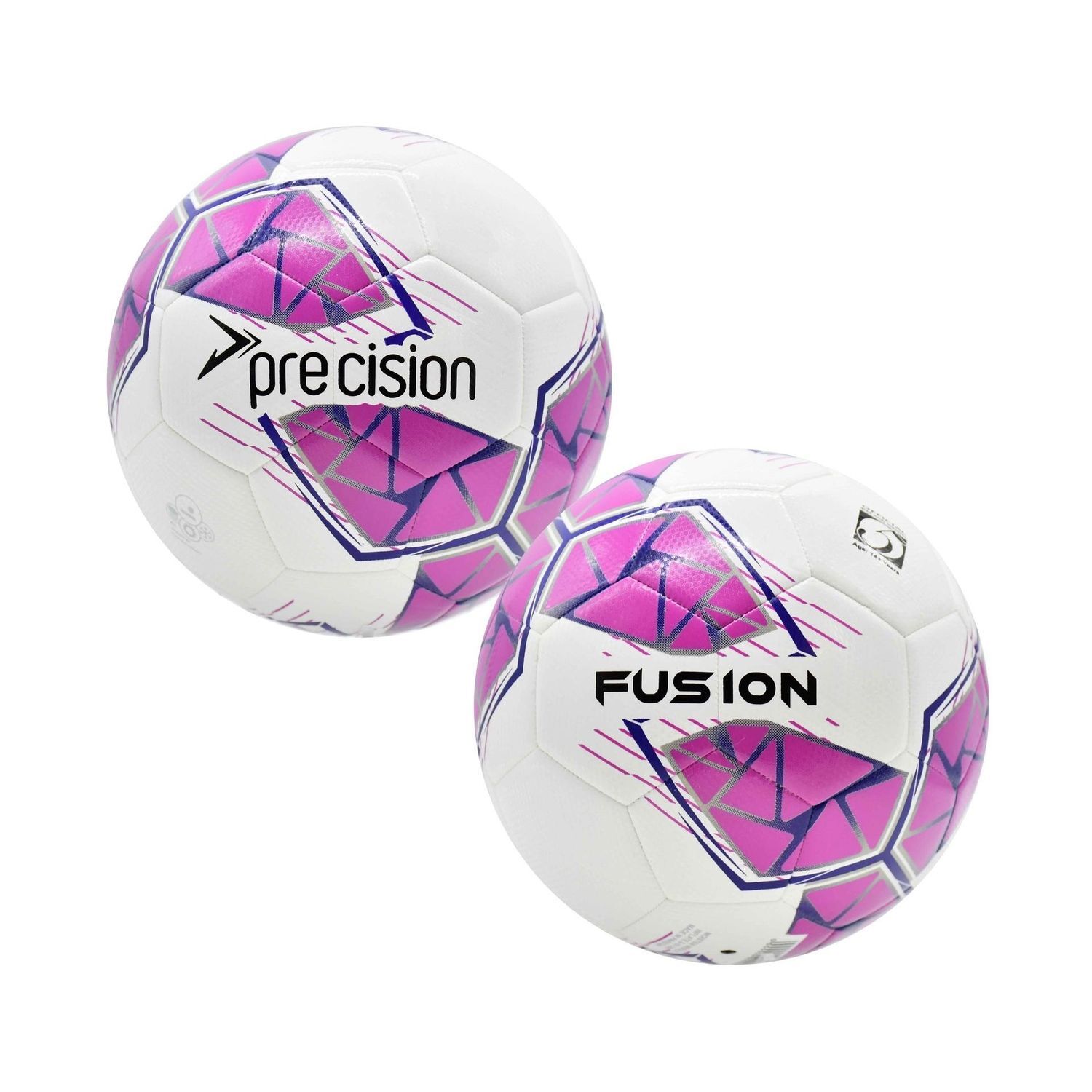 Precision Fusion Fifa Basic Training Ball - White/Pink/Purple/Grey / 3