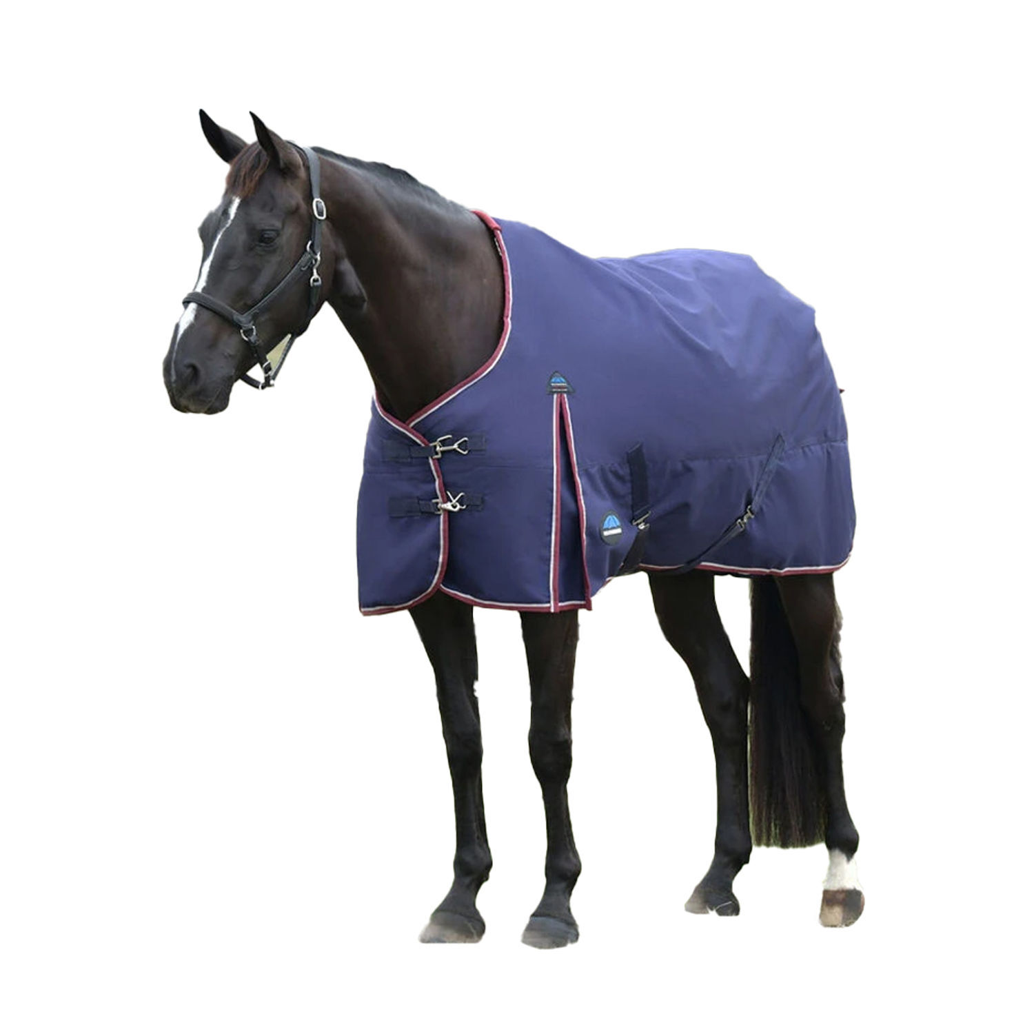 Weatherbeeta Comfitec Essential Standard-Neck Horse Turnout Rug - Navy/Burgundy