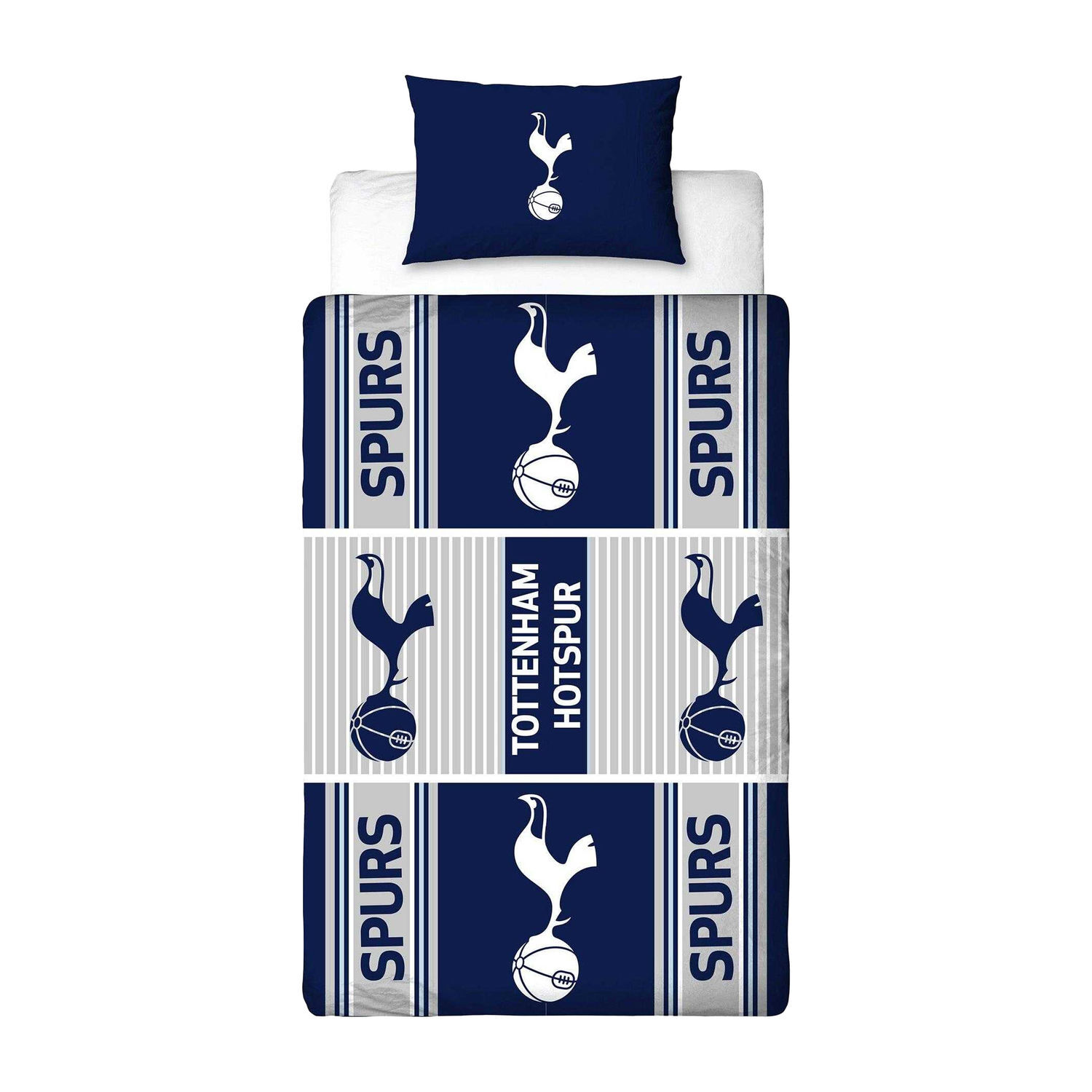 Tottenham Hotspur Fc Crest Reversible Duvet Set - Navy Blue/White / Double