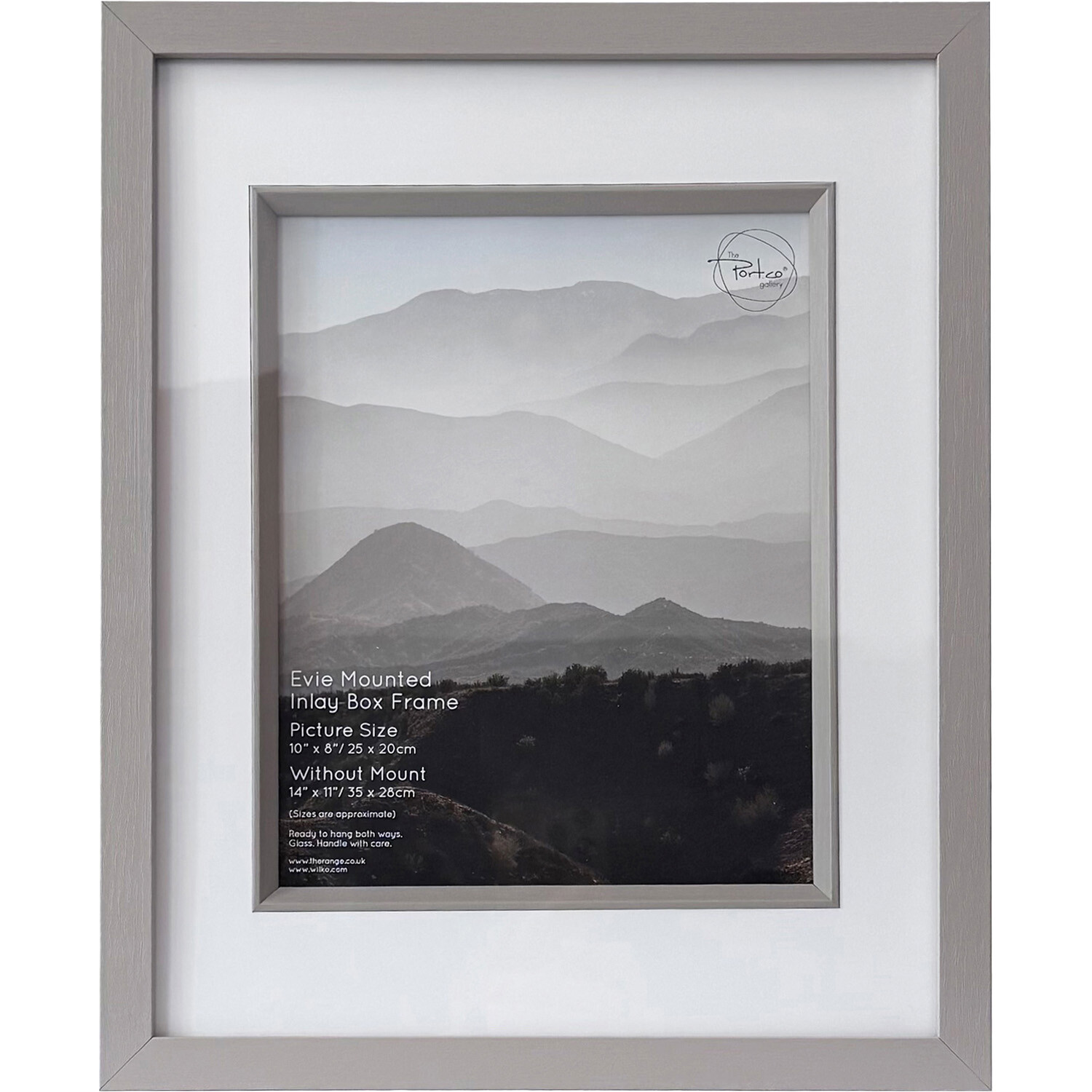 The Port. Co Gallery - Evie Mounted Inlay Photo Frame - 10 x 8 inch - Grey - Image 2
