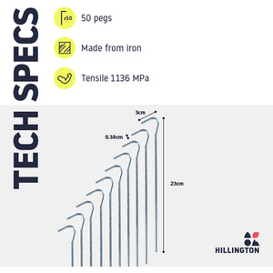 50 Tent Ground Pegs - Green