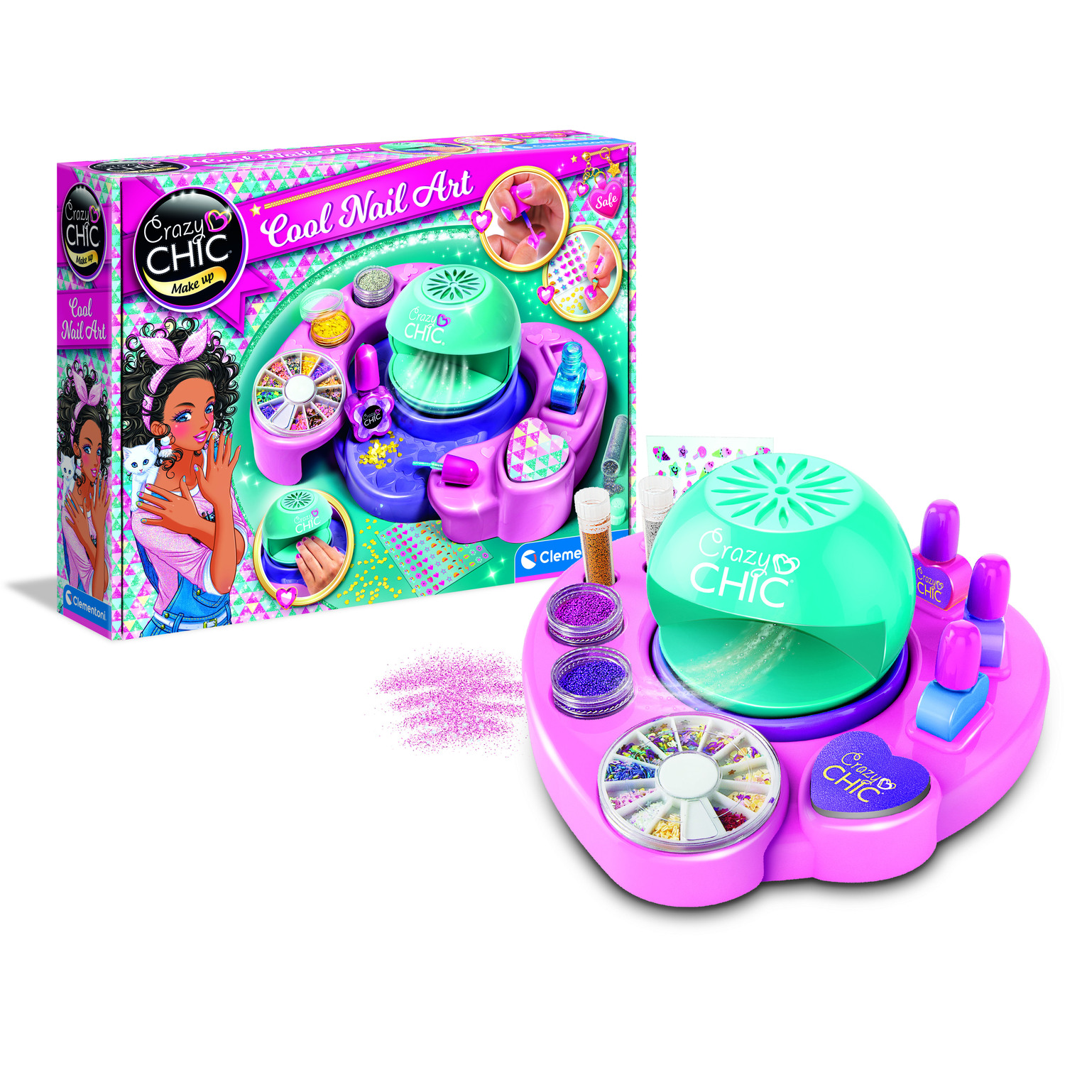 Clementoni Crazy Chic Cool Nail Art Set Fashion Studio - Pink