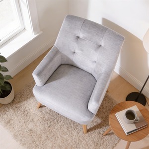 Silver Arta Modern Plush Accent Occasional Armchair shot 16121834