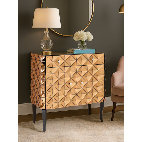 Soho 2 Door Copper Finish Cabinet