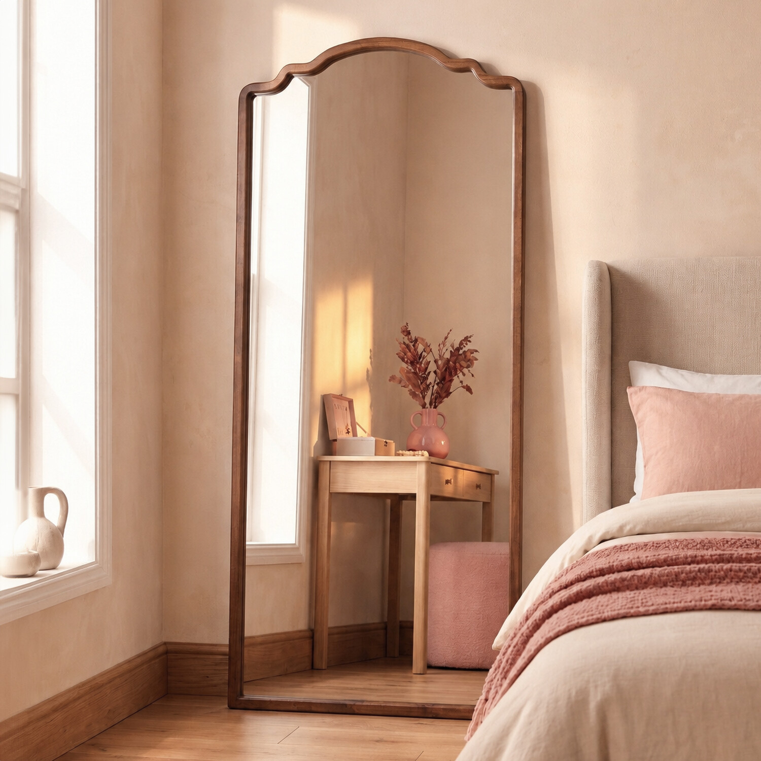 Image of Ayra Wooden Lean-To Mirror - Brown