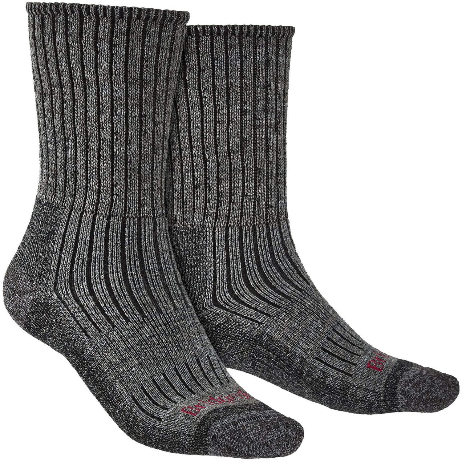 Bridgedale - Mens Hiking Midweight Merino Wool Socks - Charcoal - Grey - Size UK 12-15 - Image 2