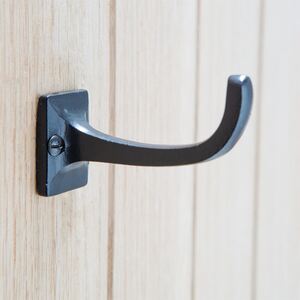 Square Back Curved Hook - W30mm x H45mm - Black - Pack of 10