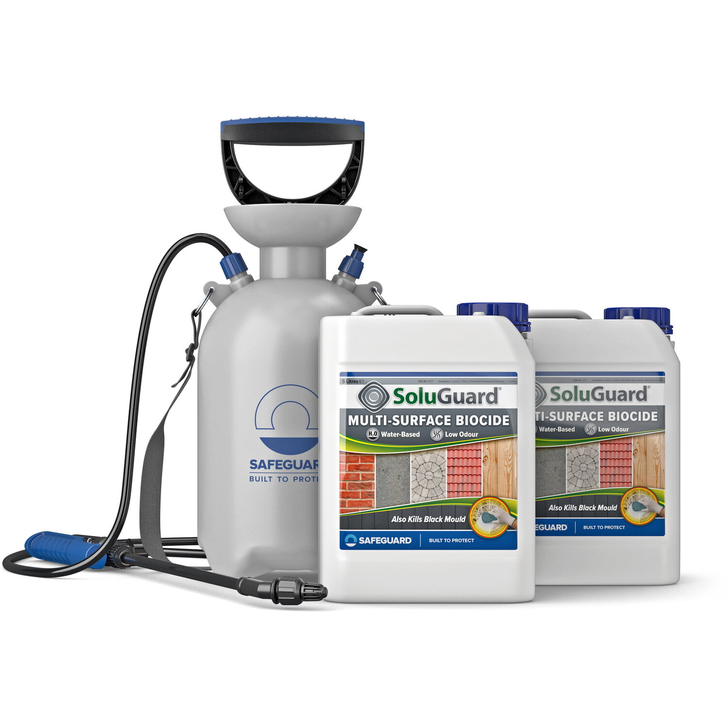 B&Q - Multi Surface Biocide (2 X 5L + Sprayer) High Strength Ready-To-Use FungiMould & Algae Cleaner & Remover - Image 2
