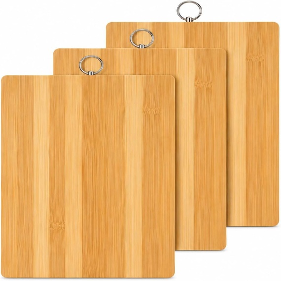 Bamboo Chopping Boards 20 x 30 cm Wooden Cutting Board Kitchen Set (3 Pack)