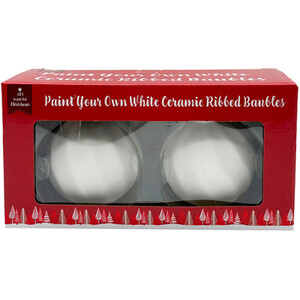 Paint Your Own Ceramic Ribbed Baubles Kit