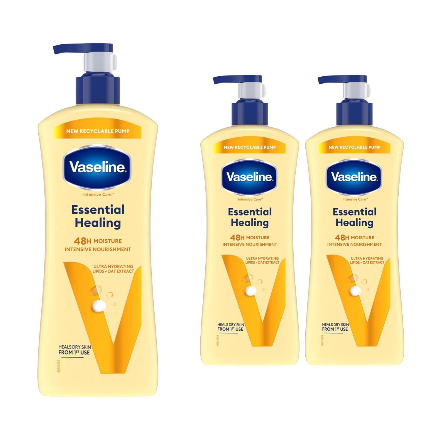 Vaseline (3X Essential Healing) Body Lotion - Essential Healing, Cocoa Radiant, Aloe Soothe 3 Pk, 600Ml - Image 8