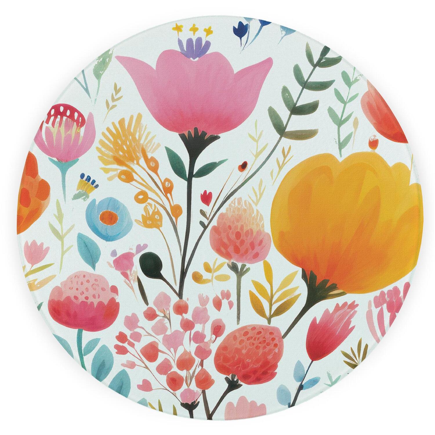 Image of Bright Floral Round Worktop Protector -&hellip;
