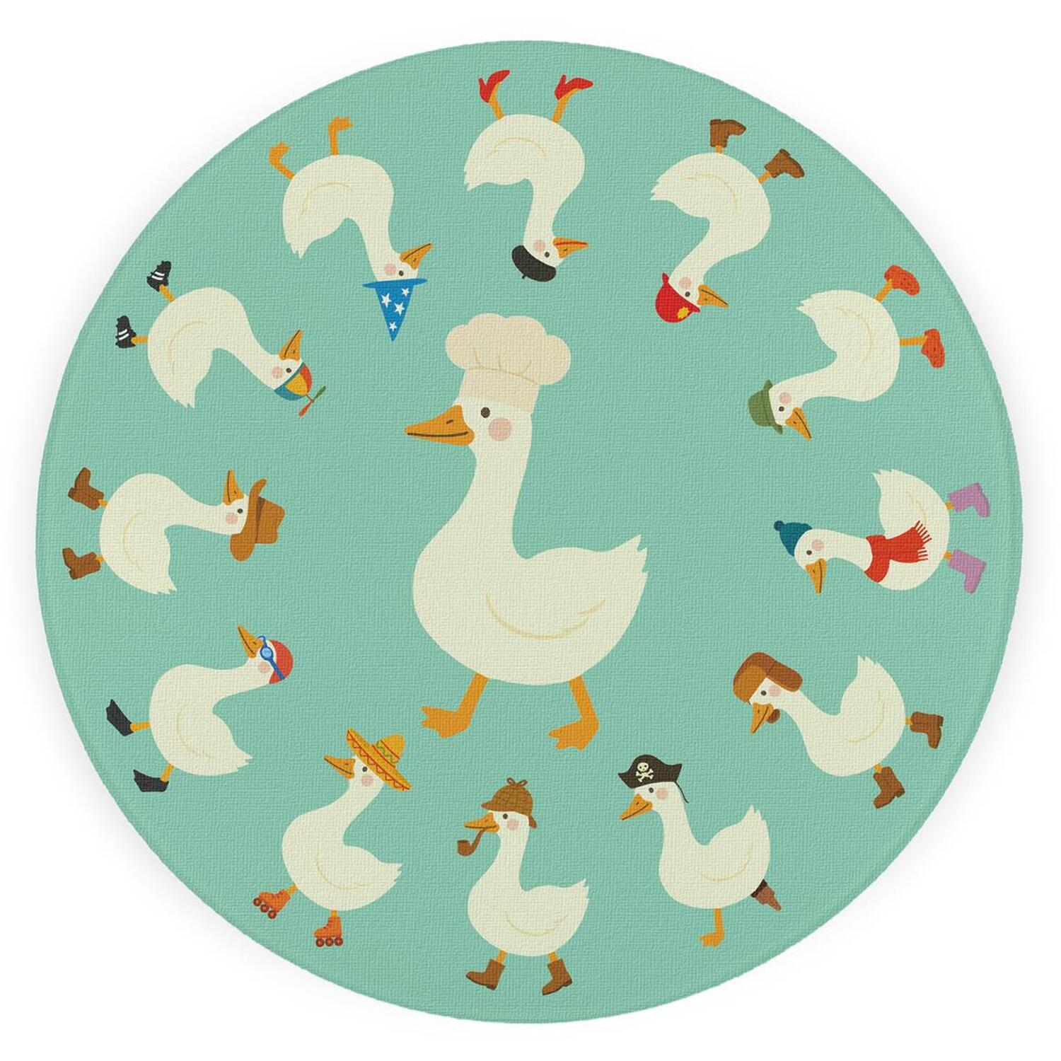 Image of Silly Goose Textured Glass Round Trivet&hellip;
