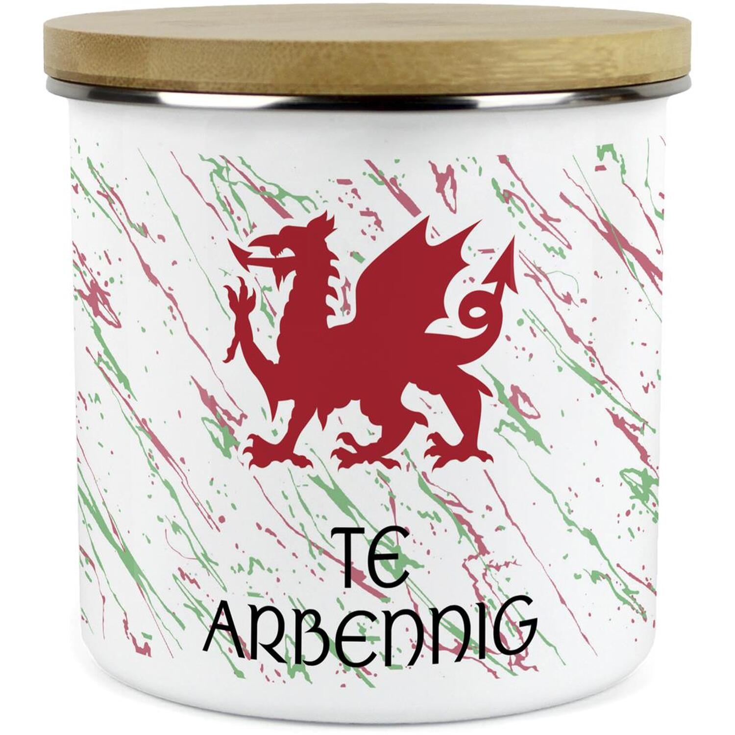 Purely Home Welsh Dragon Large Kitchen Storage Canister (Welsh) - White