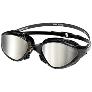 OzeanX Swim Goggles Black/Silver Mirror