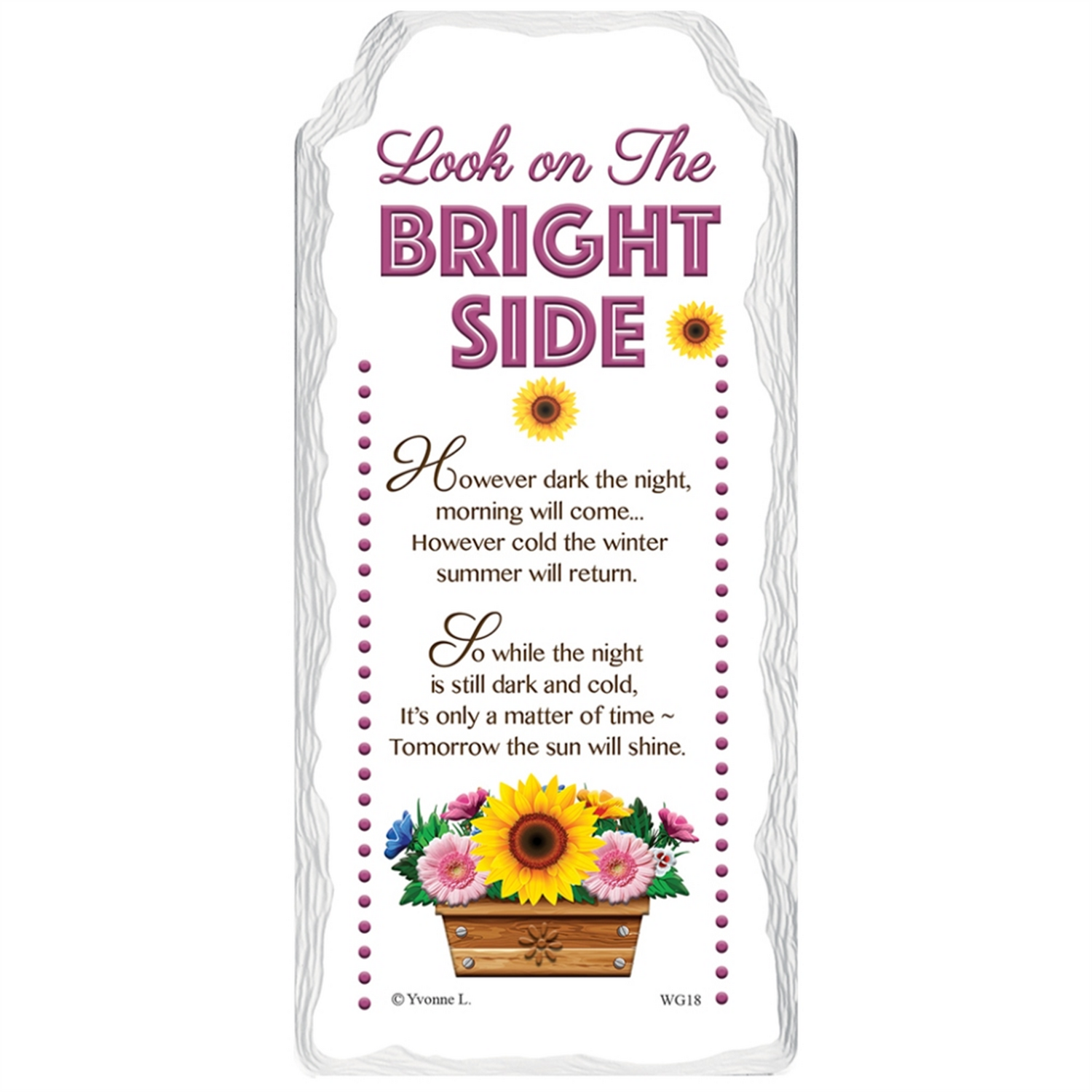 Look On The Bright Side Sentimental Handcrafted Ceramic Plaque - Multi