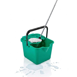 2 x 12L Green Cotton Mop & Bucket Set Complete With Pouring Lip