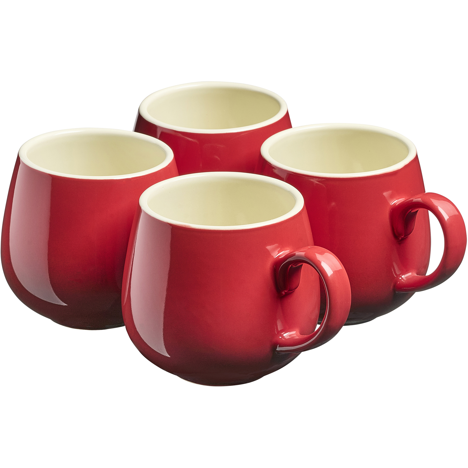 Cooks Professional (Red) Set Of 4 Stoneware Mugs 350Ml - Image 4
