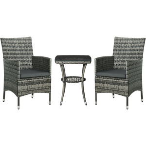 3 Piece Rattan Garden Bistro Set