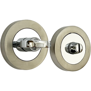 Silver Bathroom WC Door Thumb Turn and Release Set