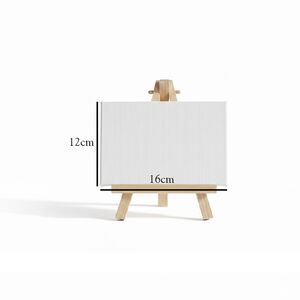 Small Artist Canvas With Wooden Easel 12cm x 16cm Canvas For Oil Acrylic Paint