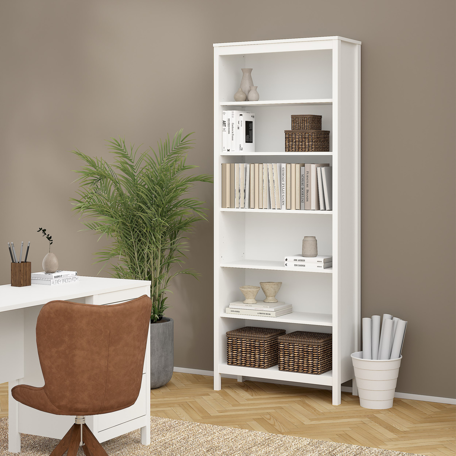 Furniture To Go Madrid Bookcase In White - White