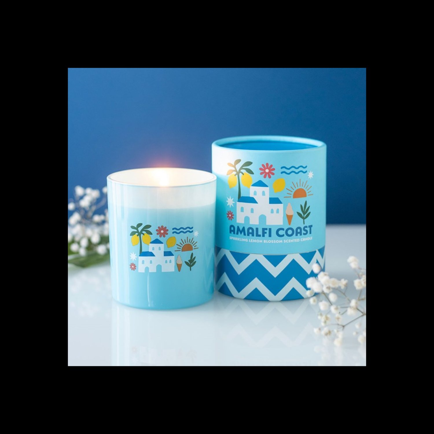 Kdmd Unisex Blue Amalfi Coast Sparkling Lemon Blossom Scented Candle In Size 28 - Image 2