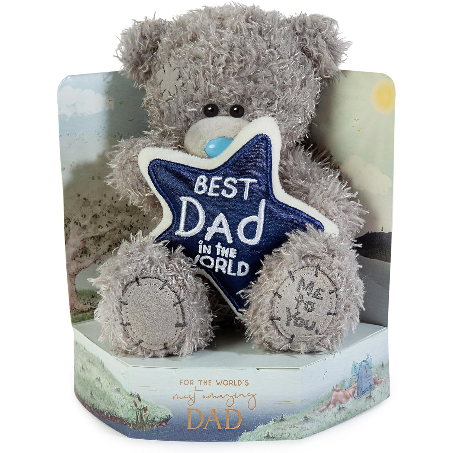 'Best Dad In The World' Bear On A Gift Plinth Father's Day Birthday Official - Image 4