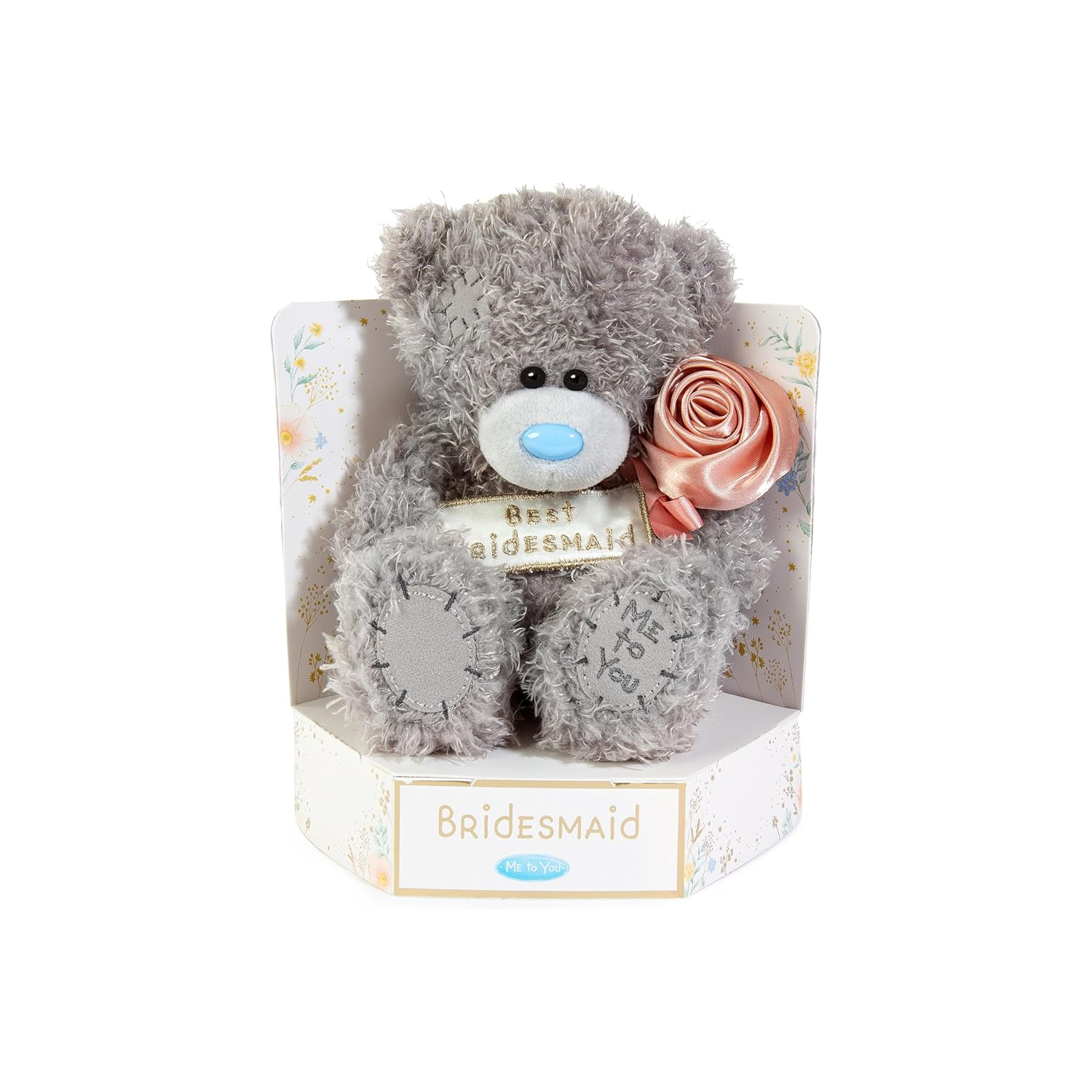 Me to You Tatty Teddy 'Best Bridesmaid' 15cm Plush Bear Wedding Day Bridesmaid Gift - Official Collection, Grey - Image 3