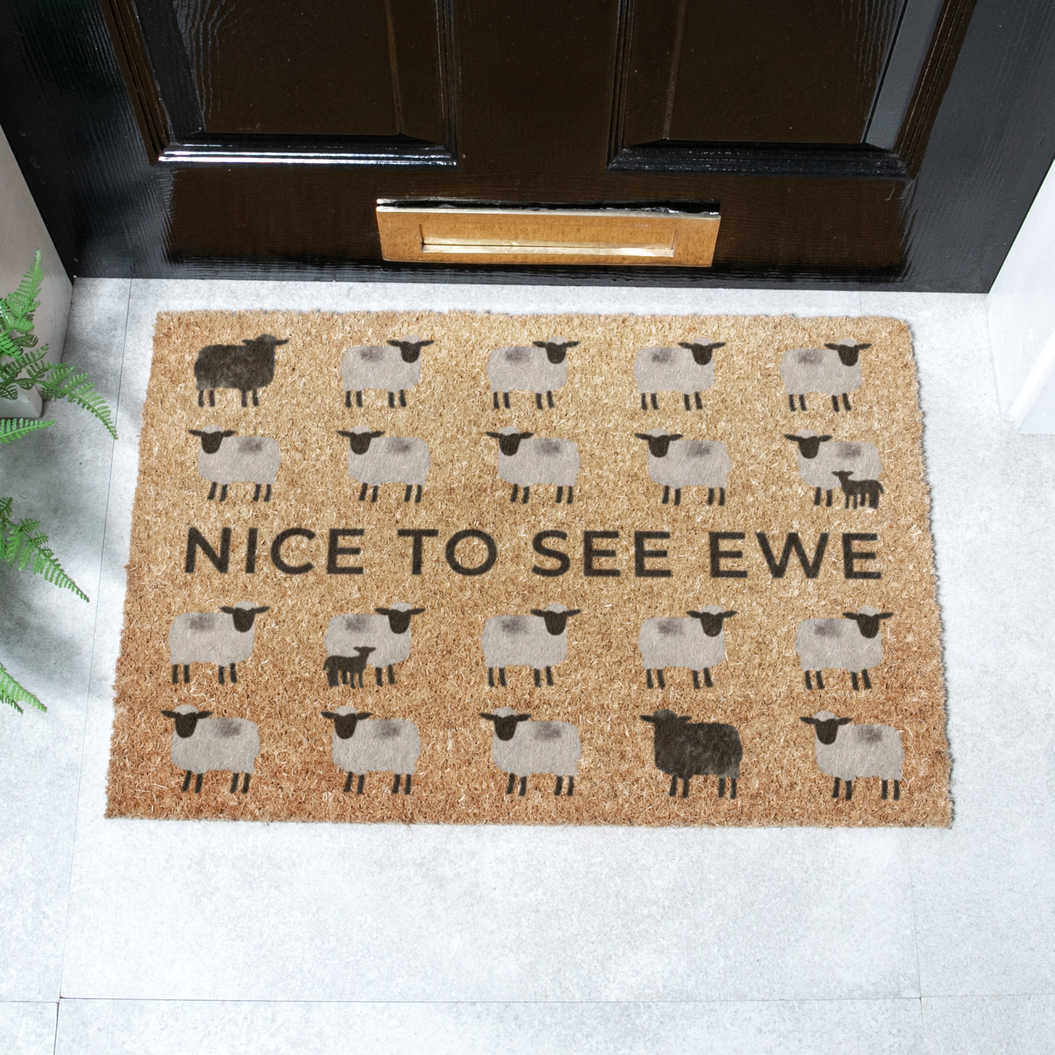 Artsy Mats Nice To See Ewe Sheep Doormat - Brown